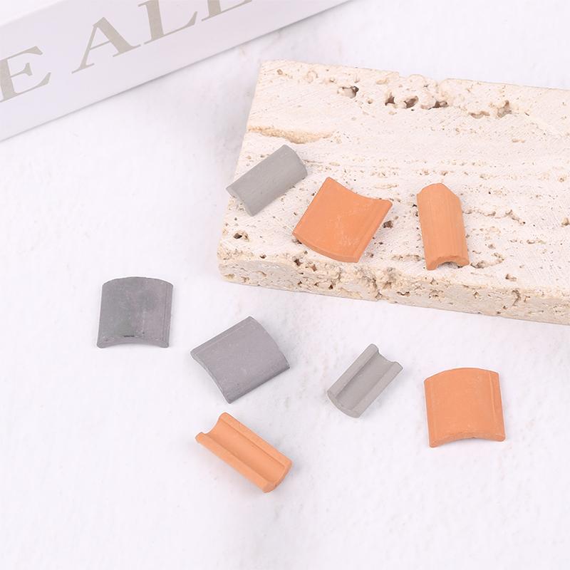 60Pcs Mini Roof Tiles For Landscaping Miniature Tiles  For Dollhouse 1/16