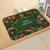 Christmas Themed Door Mat Santa Claus Snowman Gift Box Patterns Soft Non Slip Rug for Entryway Bathroom Xmas Decor