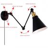 Adjustable Vintage LED Wall Light E27 110-220V Loft Industrial Wall Lamps Retro Bed Bedside Light Black 60W