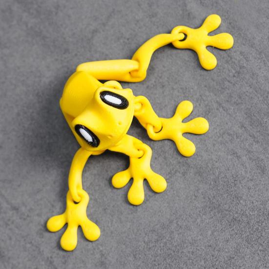 Movable Joints Frog Fridge Magnet 3D Printed Frog Fidget Toy Articulated Animal Model Figurine Magnetic Refrigerator Frog Decoration Ornament