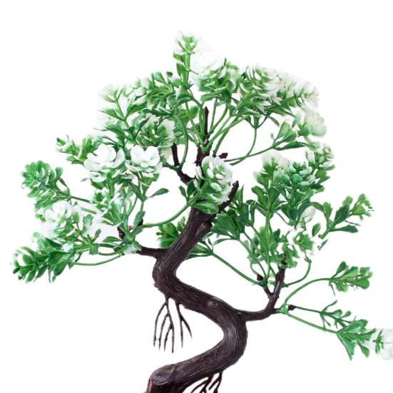 Faux Bonsai Realistic Eye-catching Bright-colored Beautiful Potted Artificial Flower Household Supplies