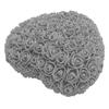 Foam Fake Roses Handcrafted Romantic Decorative Heart Shape Artificial Roses with String Light for Bedroom Wedding Gray