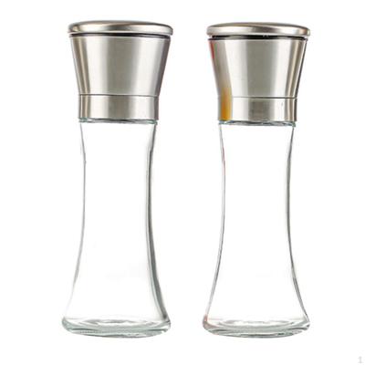 2Pcs Manuelle Salzmühle Nachfüllbare Gewürzmühle Werkzeug Pfeffer Gewürze Mühlen Shaker