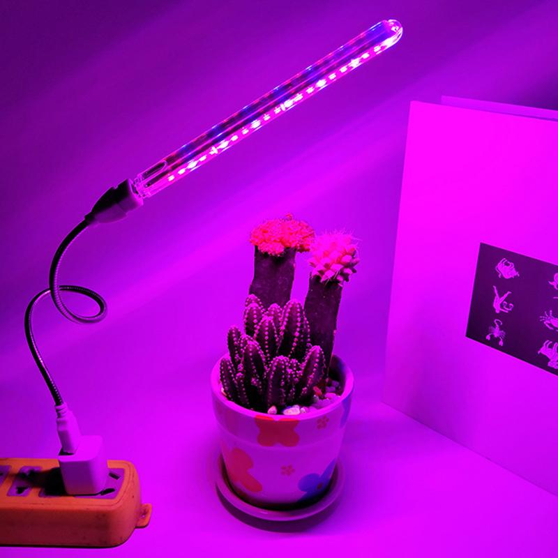 10W LED Лампа для вирощування рослин USB Портативна LED Рослинна Лампа для Росту 5V Повний Спектр Фіто Лампа 21 LED Обертання Гнучке Світло Для Приміщення