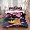 Pink Hair Warrior Print 3Pcs Bedding Setduvet Cover With 2 Bedropillowcase Home Birthday Gift