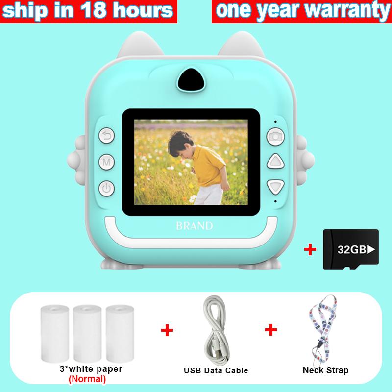 Imprimare instantanee Fotografie Camera pentru copii Mini imprimantă termică Video Camera digitală pentru copii pentru fotografie Jucării educaționale Cadou