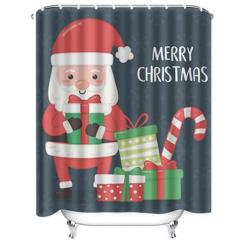TU Christmas Shower Curtain Holiday Festive Xmas Bathroom Decor Set Waterproof Holiday Home Decor Gift Present Pattern for Women