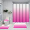 1/4 Gradient Geometry Shower Curtains, Toilet Seat Decoration, Shower Curtain with Carpet and Toilet Lid, 12 70.8x70.8 Inch Hook