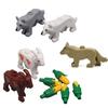 MOC Tier Szene Bausteine Katzen Hunde Schafe Schweine Hühner Adler Papageien Delfin Zoo Rahmen Zubehör DIY Spielzeug Steine T14