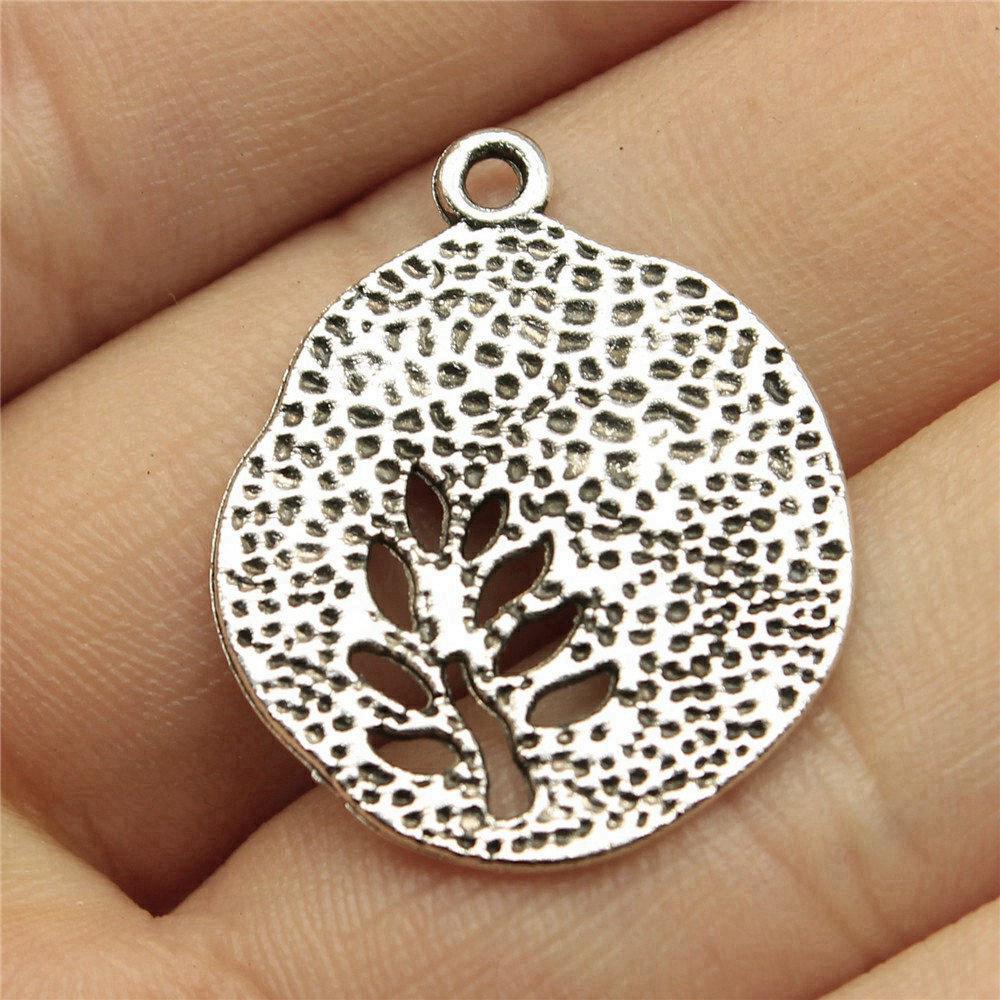Charms Round Tree Of Life Pendants Vintage Jewelry Supplies QC109