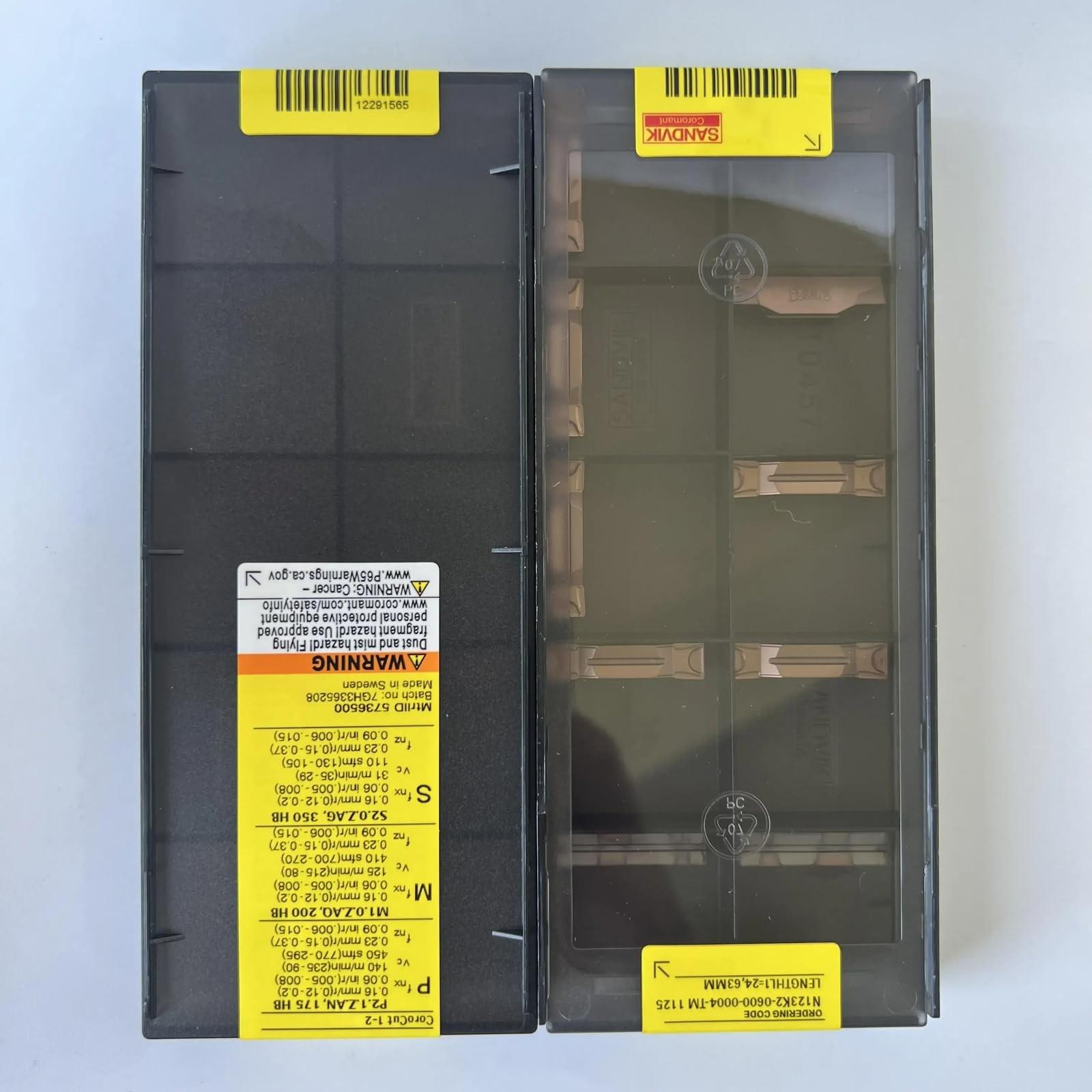 

Original Sandvik / N123K2-0600-0004-TM 1125 / CNC lathe carbide blade 10 PCS