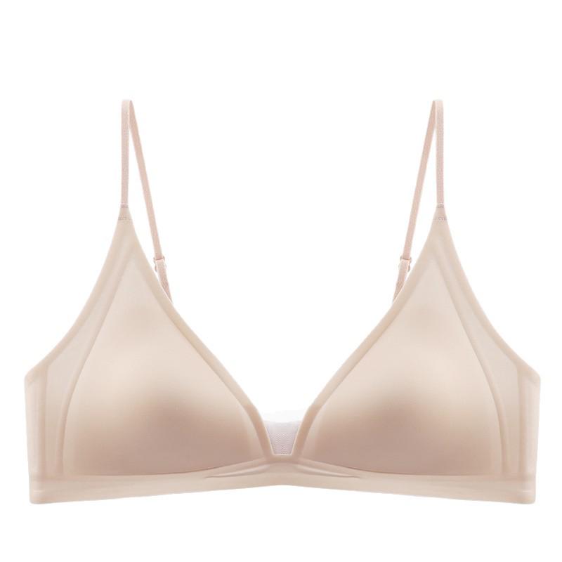 Sommer Ultra-dünne Französische Nahtlose Spitze Dessous mit Dreieckskörbchen & Anti-Hänge Stütz-BH
