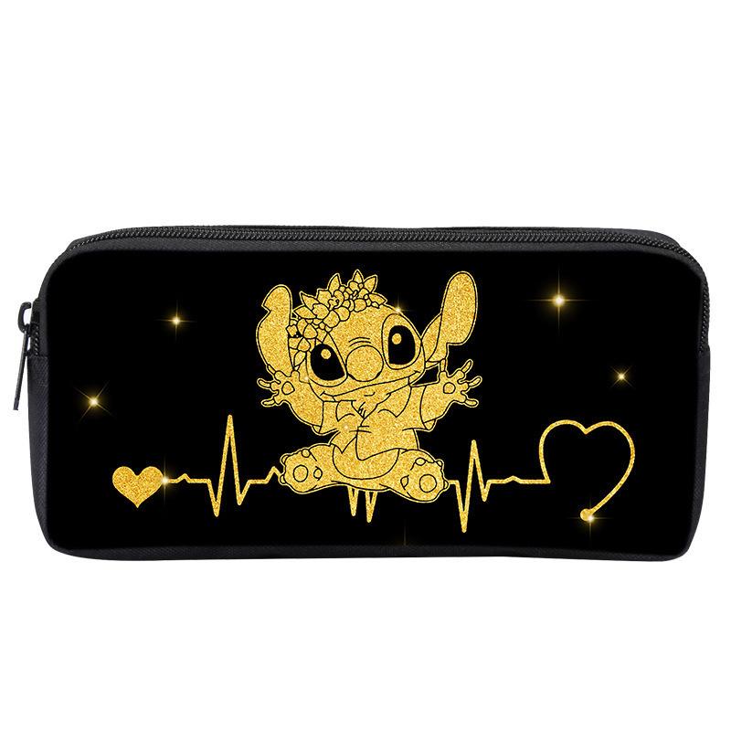 Anime Peripheral Stitch Stitch Pencil Bag Single Layer Pencil Bag Student Children'S Stationery Bag Cartoon Printing Pencil Bag