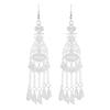 Ethnic Style Imitation Silver Earrings, Female Lotus Seed Lotus Tassel Fashion Versatile Earrings, Super Fairy Long Earrings, Attractions