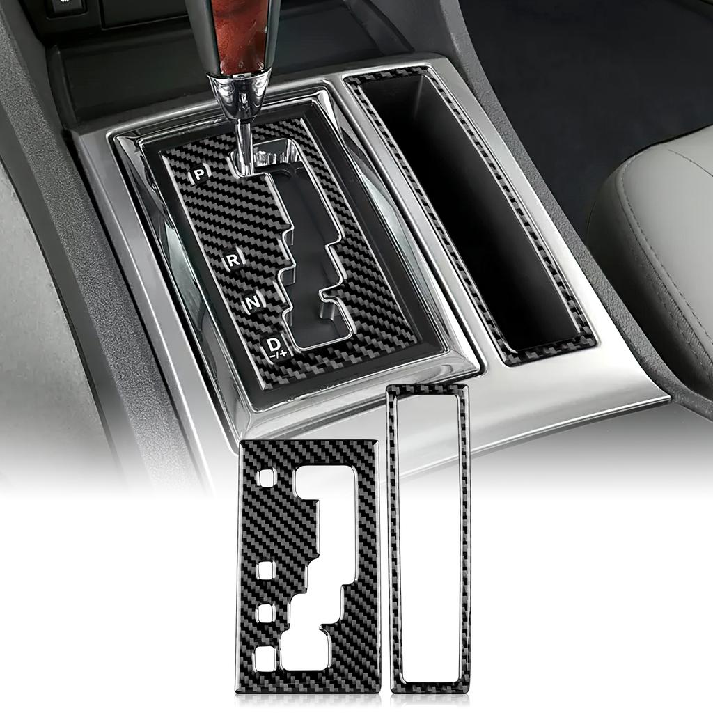 MOB2 For Chrysler 300 300C For Dodge Charger Magnum 2005 2006 2007 Real Soft Carbon Fiber Car Gear Shift Panel Sticker Accessories