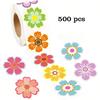Roll-shaped Flower-shaped Decorative Stickers for Gift Boxes - PVC Self-adhesive Labels - 500 Stickers