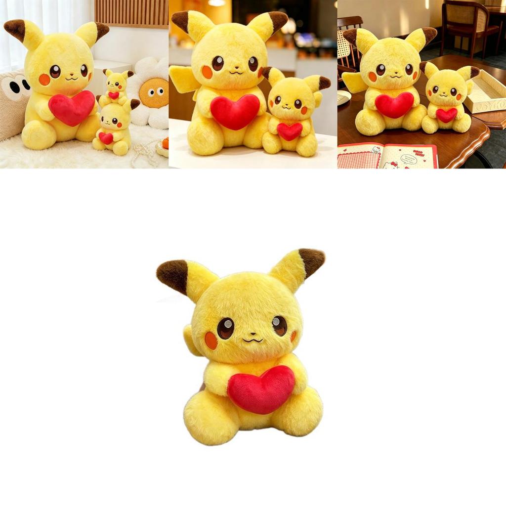 Loving Heart Pikachu Plush Doll Kids Cute Toy Gift For Children And Girls