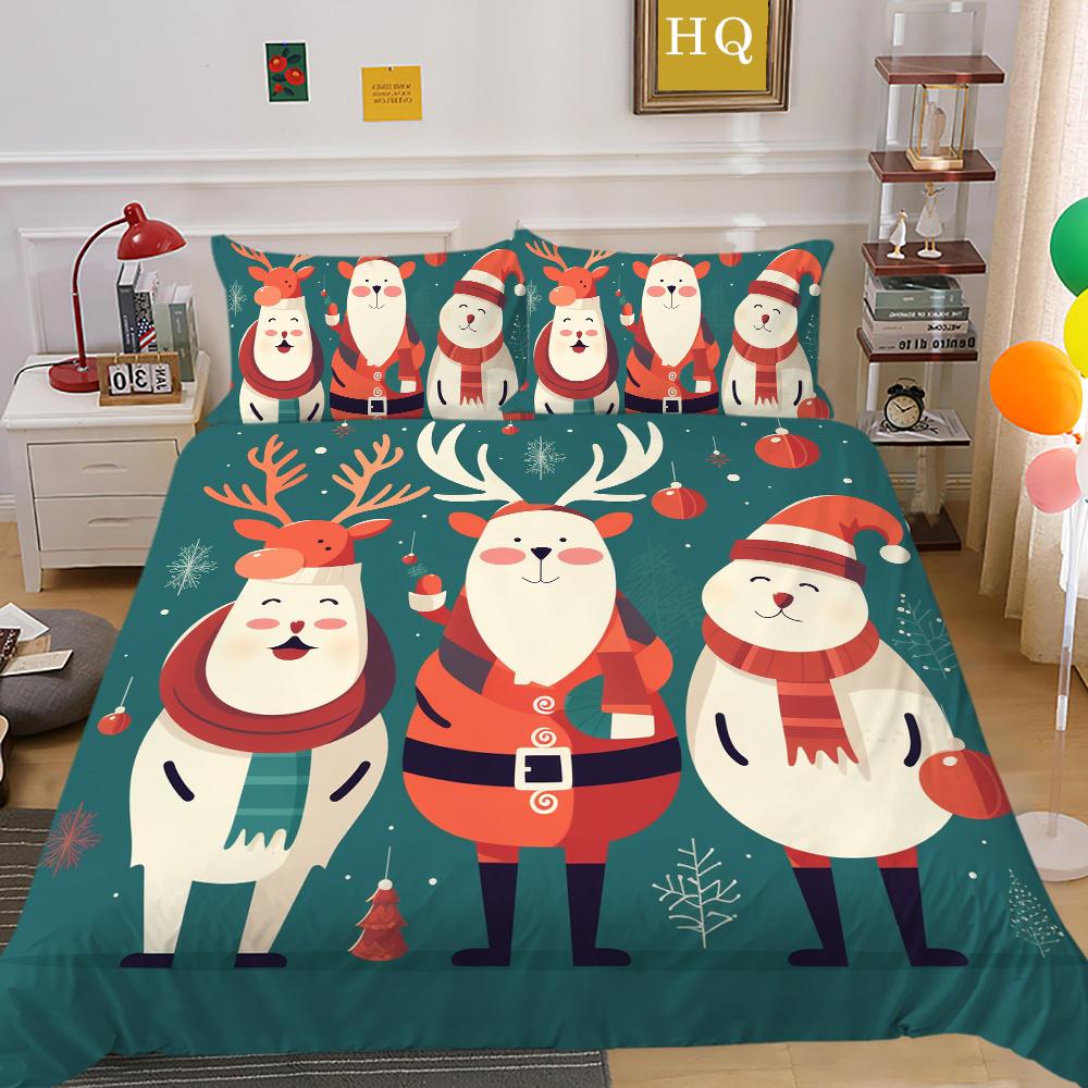 3D Christmas Printing Bed Set Cover King Size Polyester Bedding Set Boy Kid High Quality Bed Clothes
