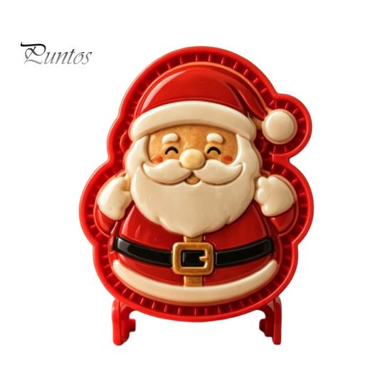Festive Gingerbread Man Pastry Tools Christmas Mini Pie Mold, 3D Relief Embossed Hand Baking Holiday Pressed Dough Stamps Reusable DIY Press Mold for