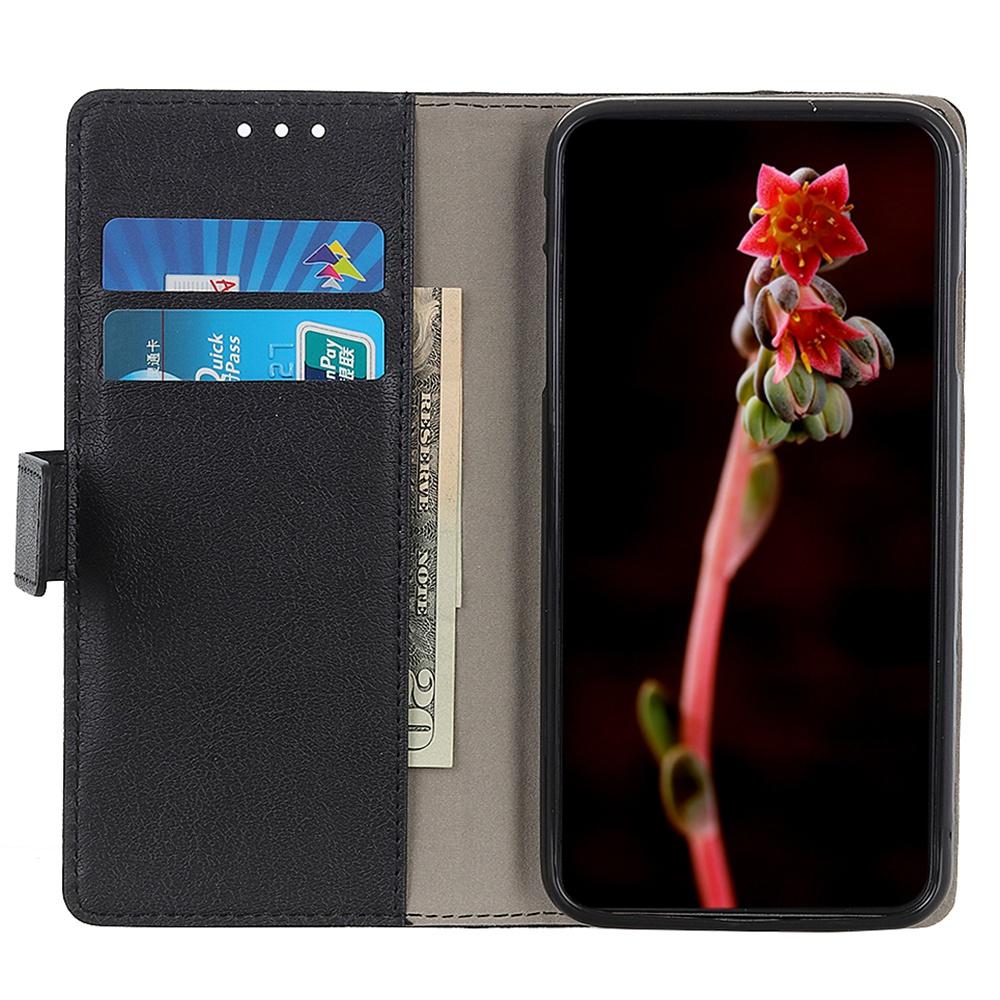

For Samsung Galaxy Xcover 6 Pro PU Leather Flip Folio Case Wallet Stand Function Shockproof TPU Inner Shell Phone Cover Black