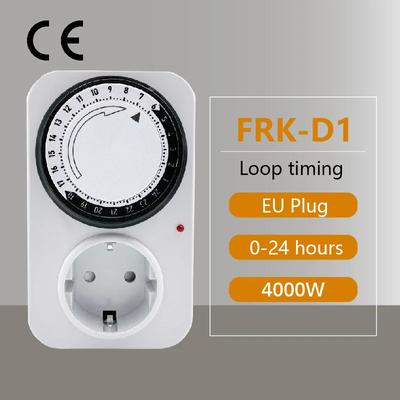 Tomada Temporizadora com Plugue UE Ciclo de 24 horas Timer Mecânico Medidor de Consumo de Eletricidade Desligamento Automático com Proteção contra Sobrecarga