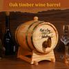 3L Wooden Whiskey Barrel with Stand Bung and Spigot for Aging Cocktails Bourbon Rum Tequila Beer