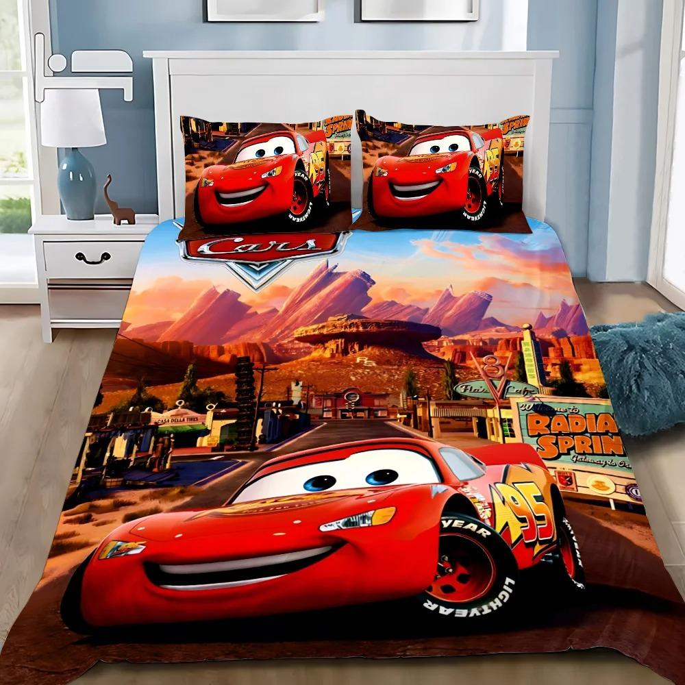 3D Druck Lightning McQueens Auto Bettwäsche Set, Mädchen Erwachsene Einzelbett Twin Queen Größe, Bettbezug Kissenbezug Bettwäsche