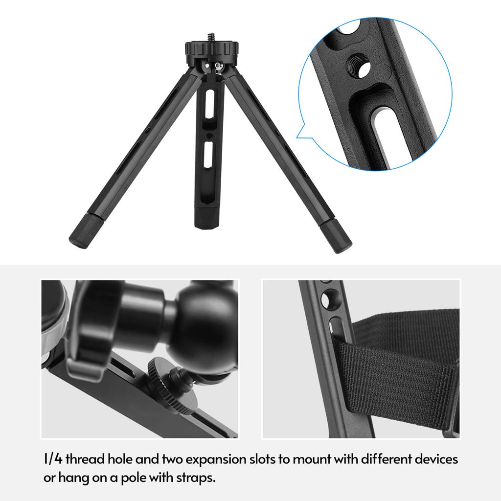 Aluminum Alloy Table Folding Tripod for   Camera LED Light Load Capacity 15Kg