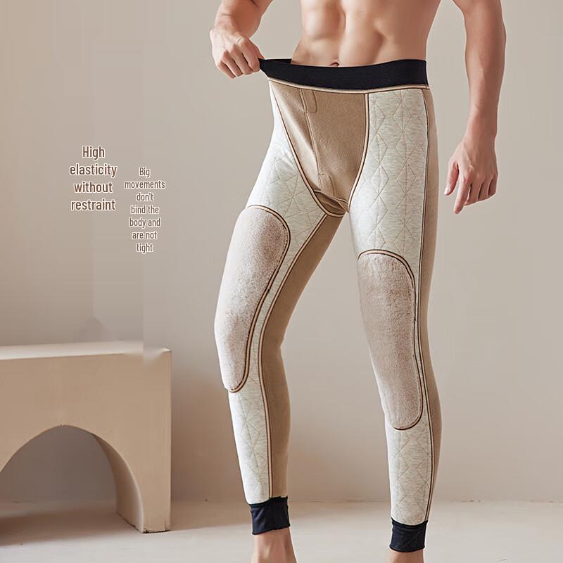 Gujin Men's 100% Wool Extra Thick Thermal Pants