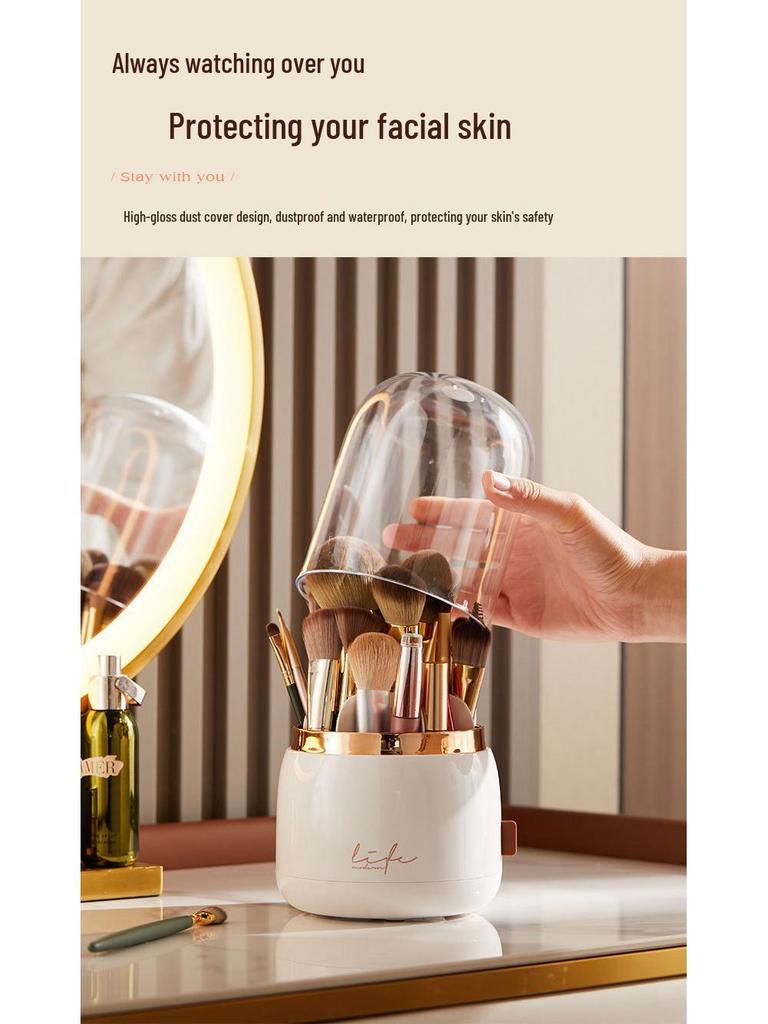 Elegant Rotating Makeup Brush & Cosmetic Storage Holder