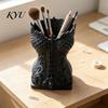 Dunkler Retro-Schreibwaren-Aufbewahrung 3D-gedruckter gotischer Korsett-Stifthalter, Vintage-Make-up-Pinselhalter, Stilvoller Schreibtisch-Organizer für dekorativen PLA-Ständer
