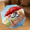 1pc Tom and Jerry Automatic Open/Close Umbrella Compact Folding Umbrella with 8-Rib Shaft Lightweight Esign, for Women/Men1152A