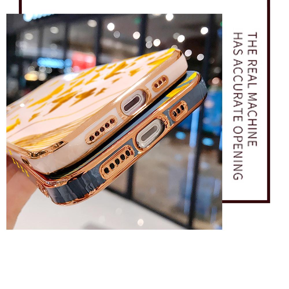 Colorful Printing Patterns Square Edge Pattern Casing Plated Phone Shell Luxury Plating Soft Phone Case for Huawei Honor Xiaomi Redmi
