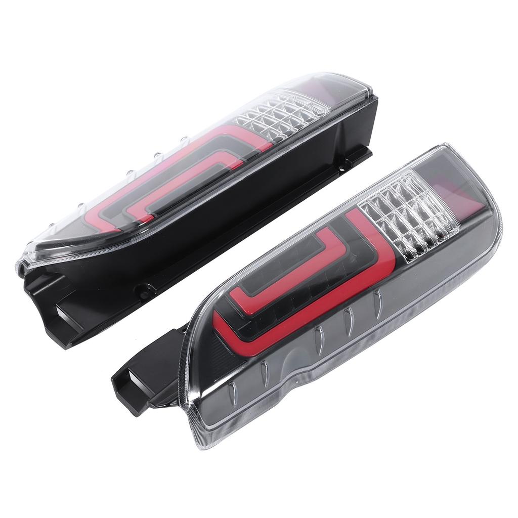 Pair LED Taillights Assembly Quadrate Tail Lamp Fit for Hiace 200 Commuter Van 2005 2017Transparent Lens