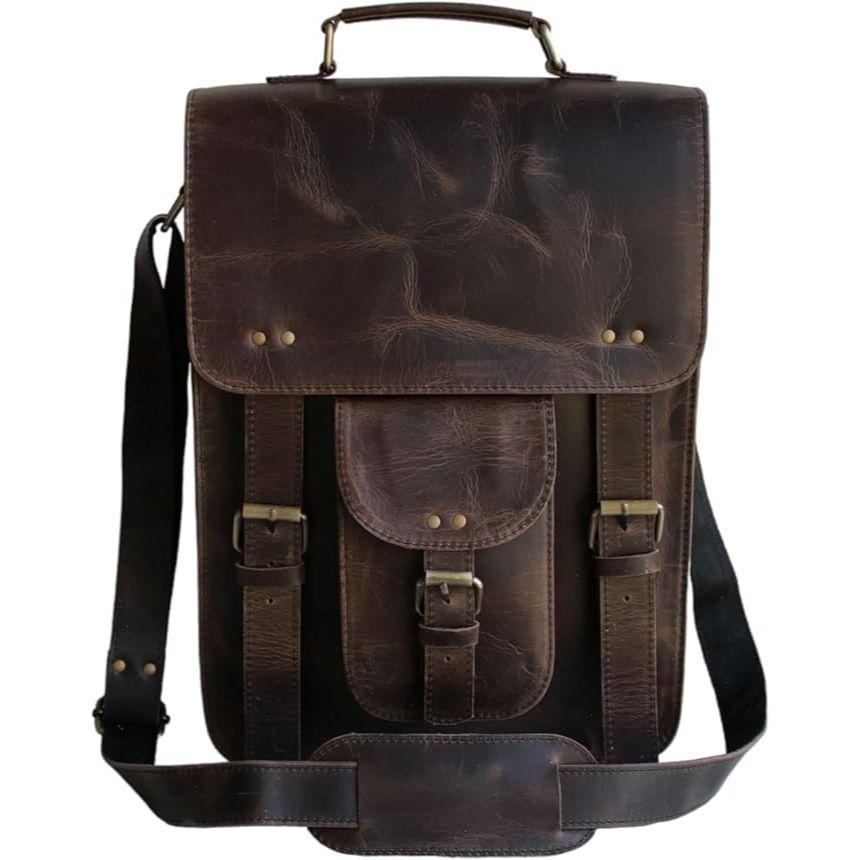 

Сумка-мессенджер из натуральной кожи, винтажная сумка через плечо для ноутбука, сумка-портфель для мужчин, сумка через плечо для мужчин и женщин, офисная сумка темно-коричневого