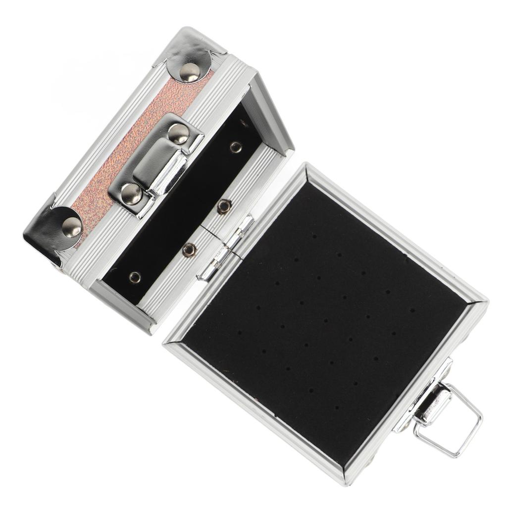 Nail Drill Bits Holder Container 25 Holes Aluminum Alloy Nail Grinding Bits Storage Box Organizer Multicolor