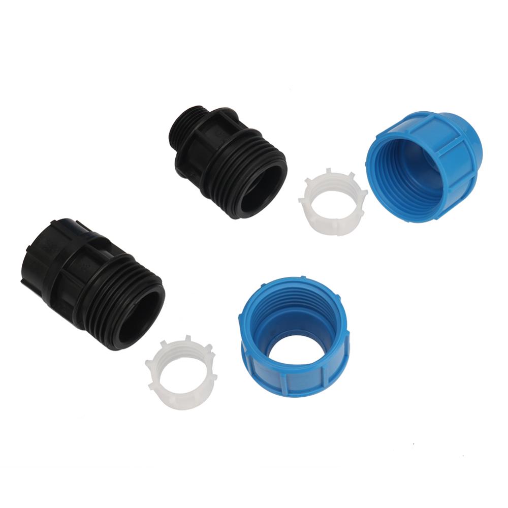 5 Stück Außendurchmesser 20/25/32mm Rohrschnittstelle auf 1/2" 3/4" 1" Außengewinde/Innengewinde PE Geradeverbinder Sanitärrohrarmaturen