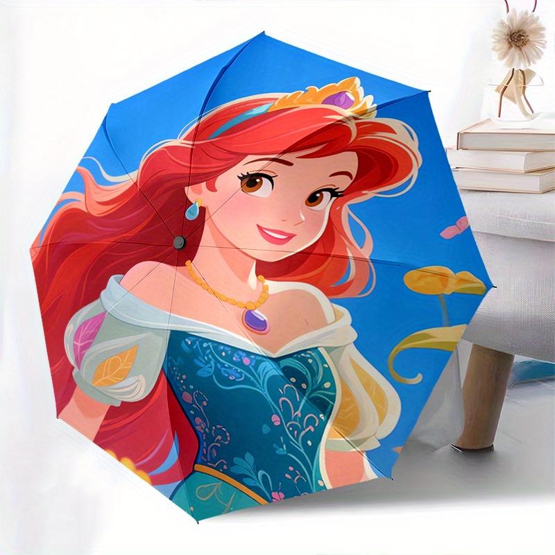 Princess, Fantasy Automatic Opening and Closing Umbrella, Compact Travel Umbrella, Lightweight and Portable, Suitable for Beach Commuting Bu