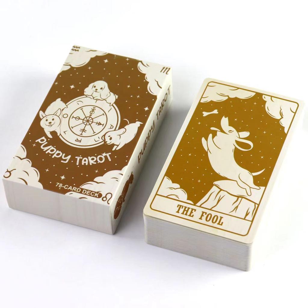 10.3*6cm Puppy Tarot Deck 78 Cute Tarot Cards for Beginners Rider-waite Tarot System Pocket Size Dog Themed Tarot