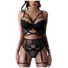 New Women Sexy Lingerie Set Plus Size Wireless Bra Underwear With Garter M-3XL