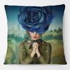 European Nordic Retro Style Cushion Cover Lady Woman Rose Dreams Hug of Flower Bird Princess Mary Print Pillow Case