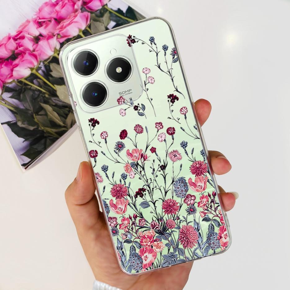 Für Realme C61 Hülle Realme C63 Niedliche Katzen-Cartoon-Bemalte Abdeckung Weiche Silikon-Handyhülle Für Realme C61 RealmeC61 RealmeC63 Fundas