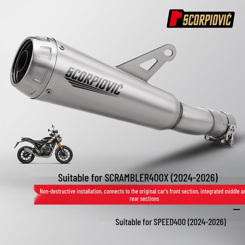 Triumph Scrambler 400X Speed 400 Modified Exhaust Silencer