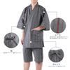 YUKITAC Men's Jinbei (Jacket) in Black, Green, and Gray, Sizes M/L/LL, 100% Cotton, Perfect for Fireworks and Summer Festivals (E, M)