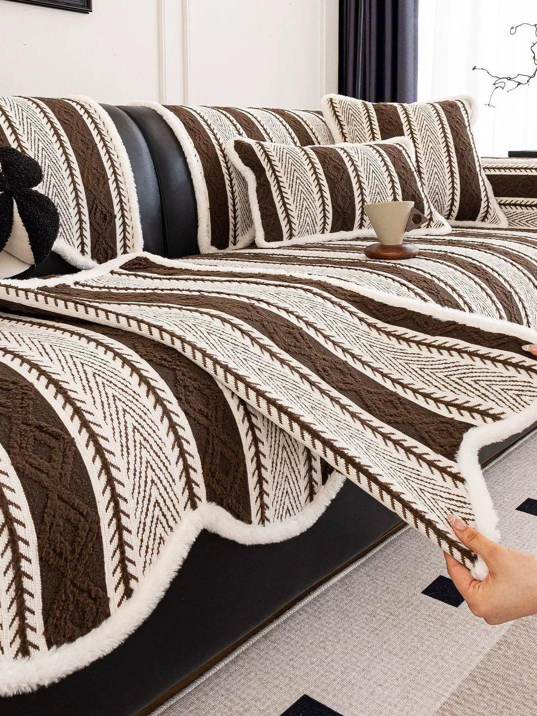 

Chenille Sofa Cushion 2025 New Style Four Seasons Universal Anti-Slip Straight Row Leather Sofa Cover 45x45cmx1 pillowcase