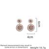 Chrysanthemum Flower Zircon Earrings Square Sugar Copper Plated Design Luxury Embossed Artificial Shell Beads Flower Earrings