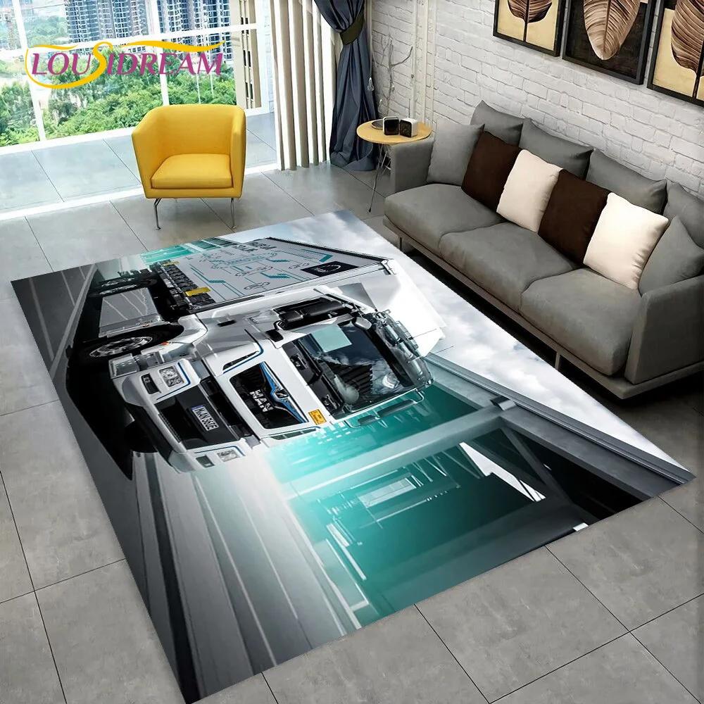 Latest MAN Truck Lorry 3D Printing Rug Carpet for Living Room Bedroom Home Decor,Floor Mat Non-slip Decoration for Sofa Doormat