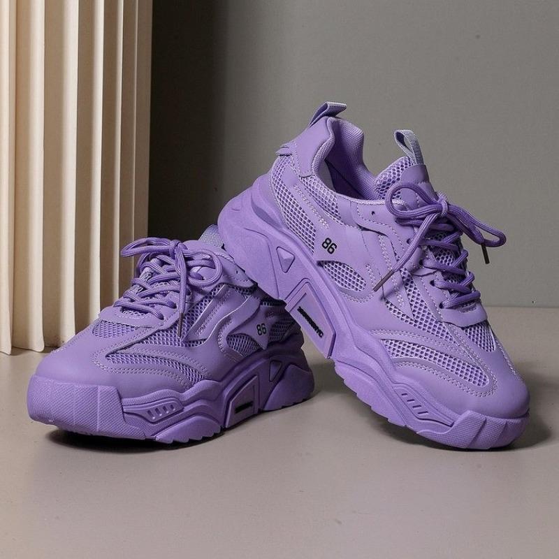 

Мода 2025 Женские кроссовки Уличные дышащие дизайнерские туфли Женская мода Противоскользящие легкие кроссовки на платформе 39 фиолетовый