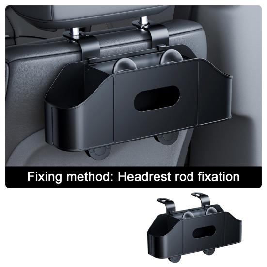 Car Backseat Organizer with Cup Holder Tissue Box Multifunctional Universal Automotive Seat Headrest Hanging Storage Box Hook Car Accessories