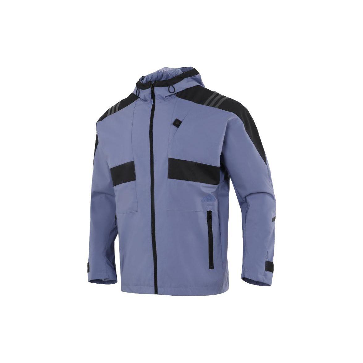 

Adidas Color Block Hooded Casual Jacket Мужская верхняя одежда Стальной синий H40242